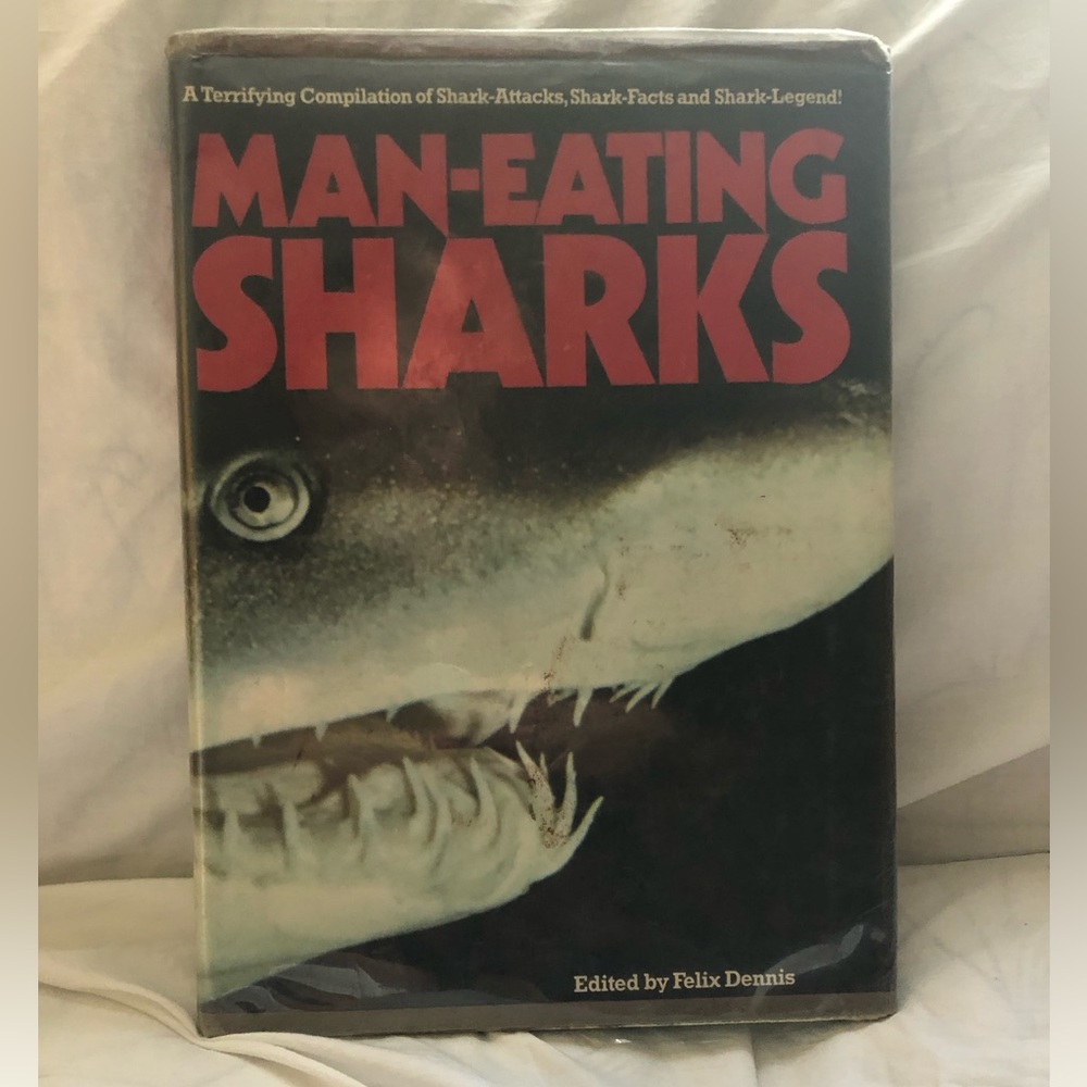 Vintage 1975 Hard Cover Table Book Man-Eating Sharks edited by Felix Dennis